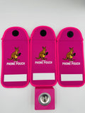 3 PINK PHONE POUCHES AND A PINK MAGNET